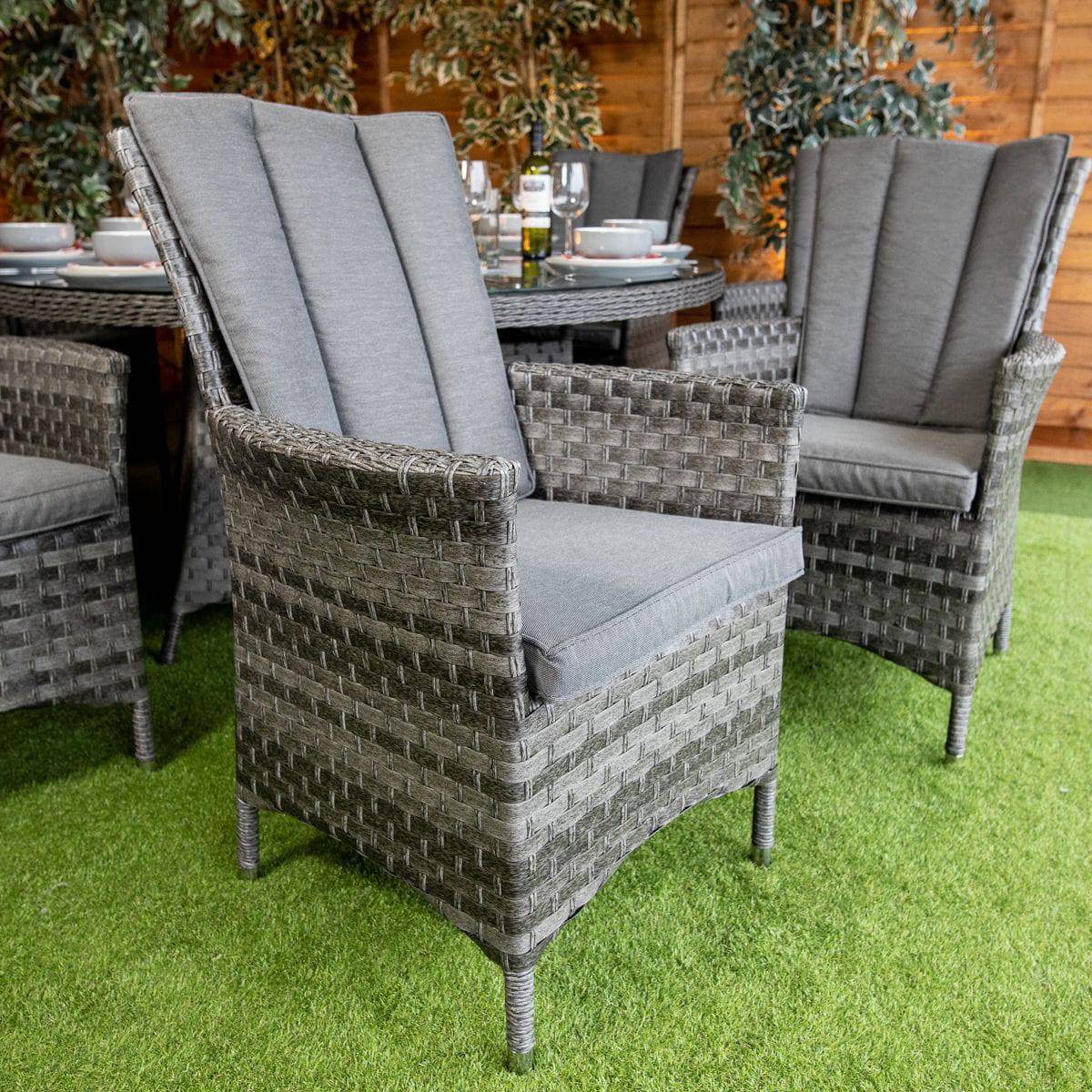 Serena Atlanta Round 8 Seater Rattan Dining Set with Fire Pit