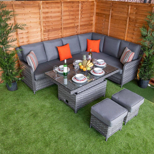 Serena Canterbury Rectangular Rising Table Corner Sofa Dining Set