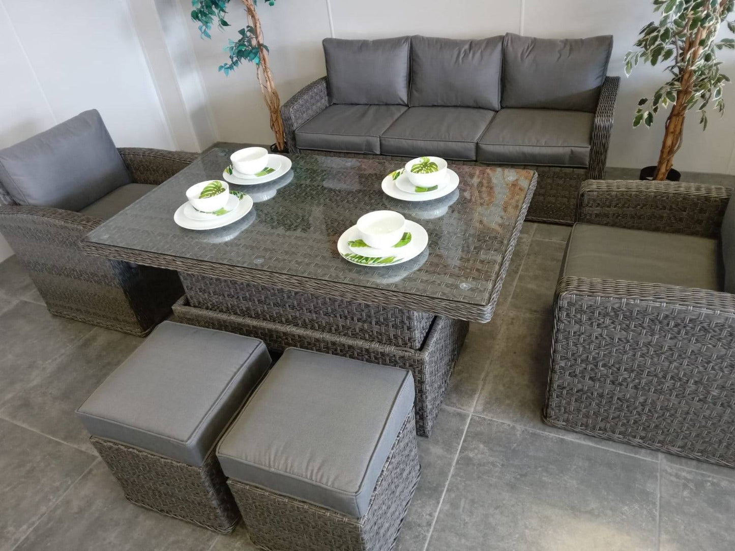 Rattan Serena Chichester Rising Table Sofa Set