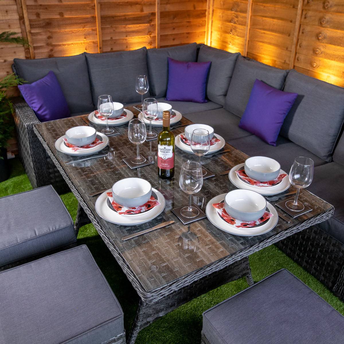 Serena Florence Deluxe Corner Dining Set - Right Facing