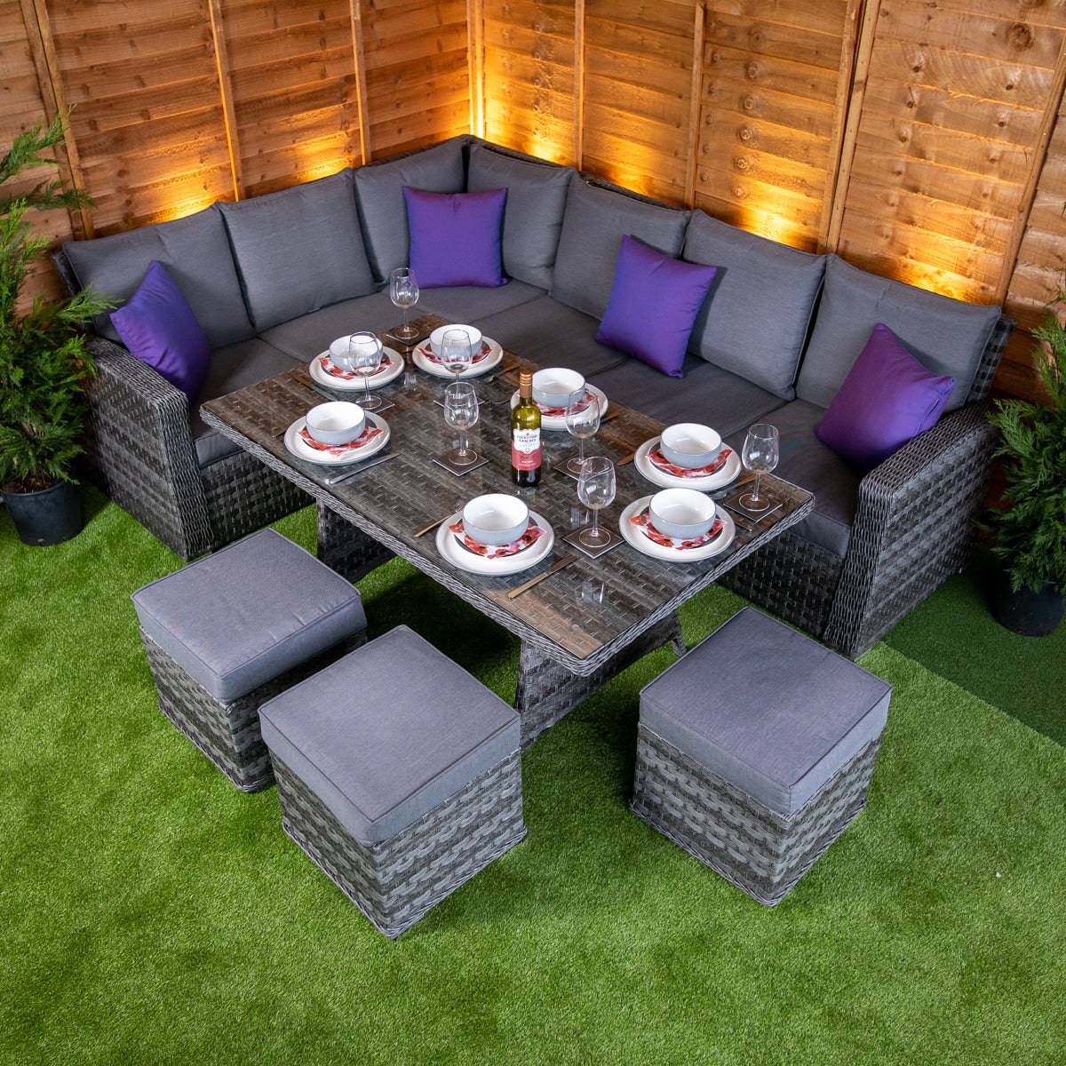 Serena Florence Deluxe Corner Dining Set - Right Facing
