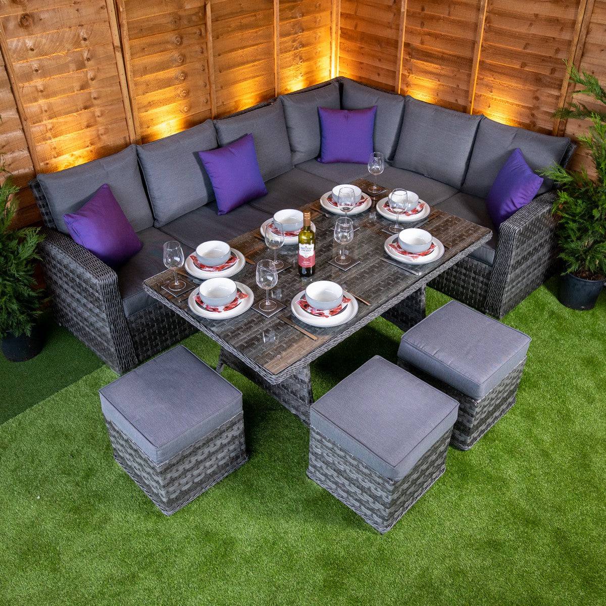 Serena Florence Deluxe Corner Dining Sofa Set - Left Facing