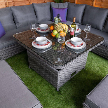 Serena Kingston Corner Dining Set with adjustable table