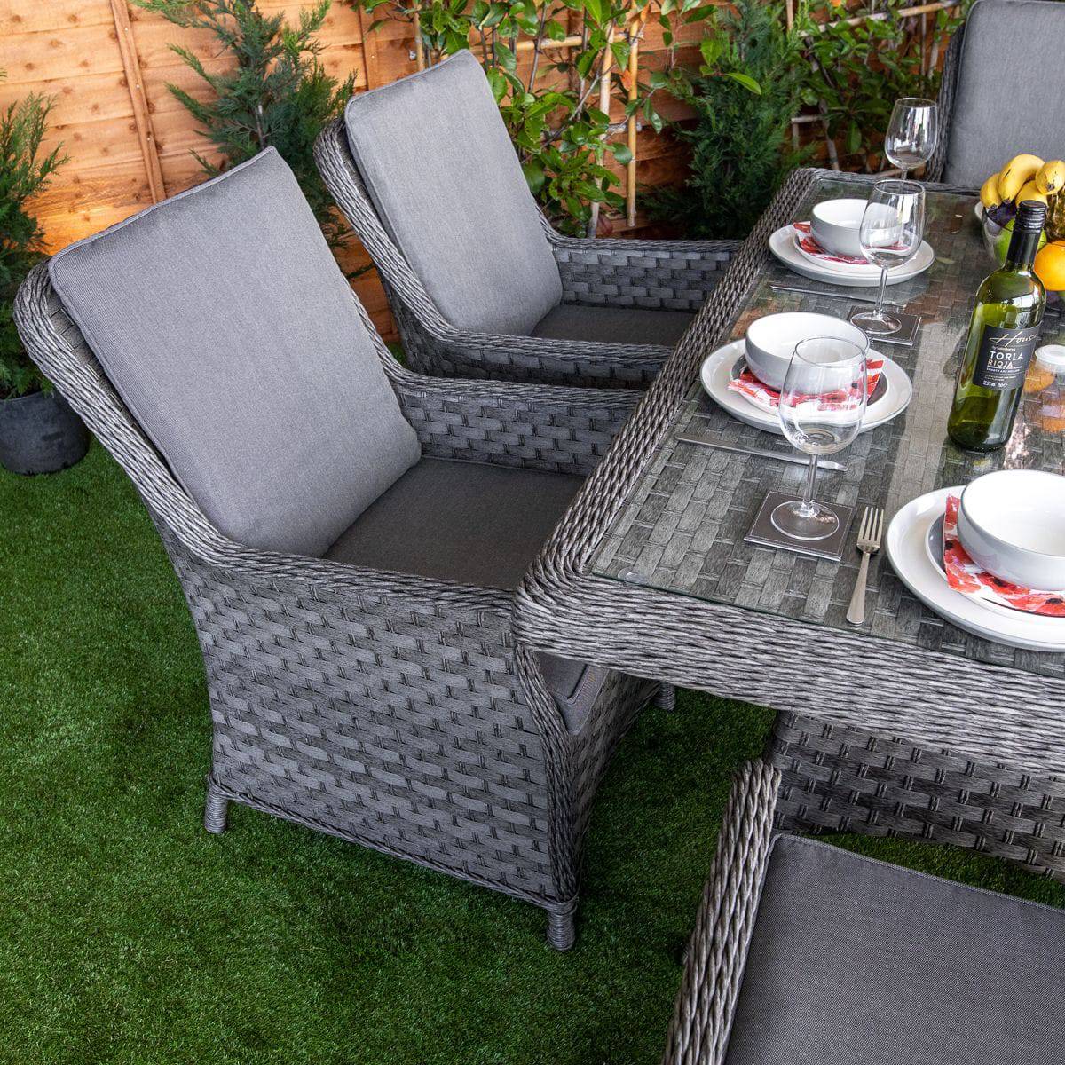 Serena Rattan Paris 6 Seater Dining Table Set