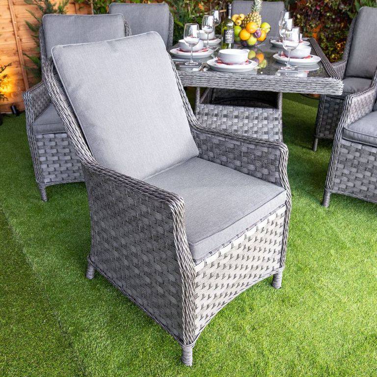 Serena Rattan Paris 6 Seater Dining Table Set