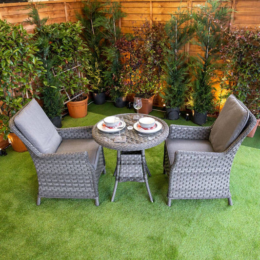 Serena Paris Bistro Round Rattan Dining Table Set