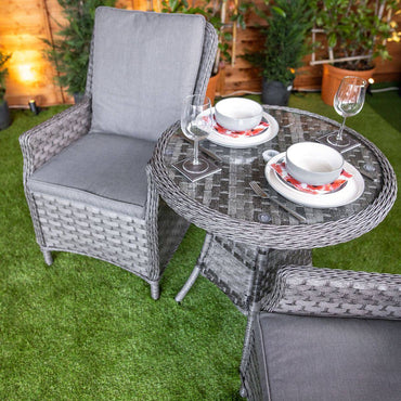 Serena Paris Bistro Round Rattan Dining Table Set
