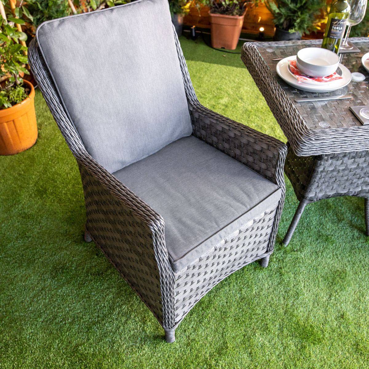 Serena Paris Bistro Square Rattan Dining Table with 2 Chairs