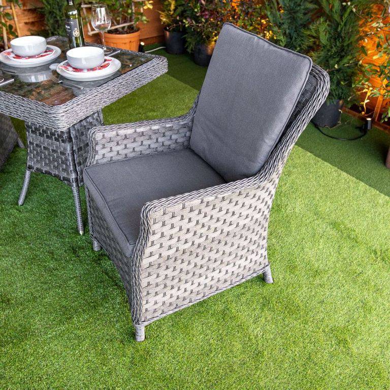 Serena Paris Bistro Square Rattan Dining Table with 2 Chairs