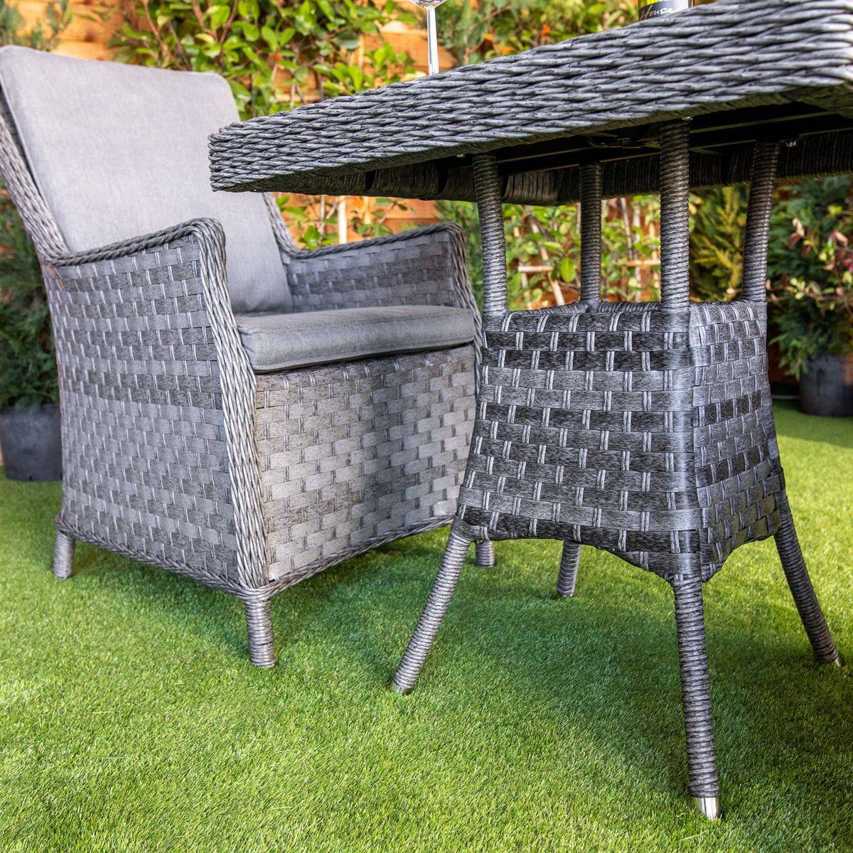 Serena Paris Bistro Square Rattan Dining Table with 2 Chairs