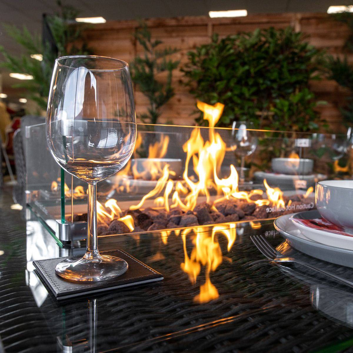 Serena Paris Rectangular 8 Seater Garden Furniture with Fire Pit