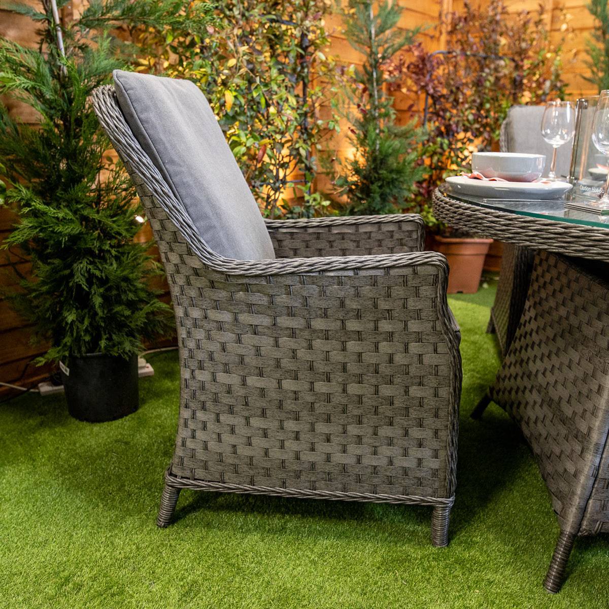 Serena Paris Round 4 Seater Garden Furniture with Fire Pit
