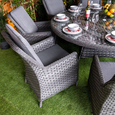 Serena Rattan Paris Round 8 Seat Dining Set