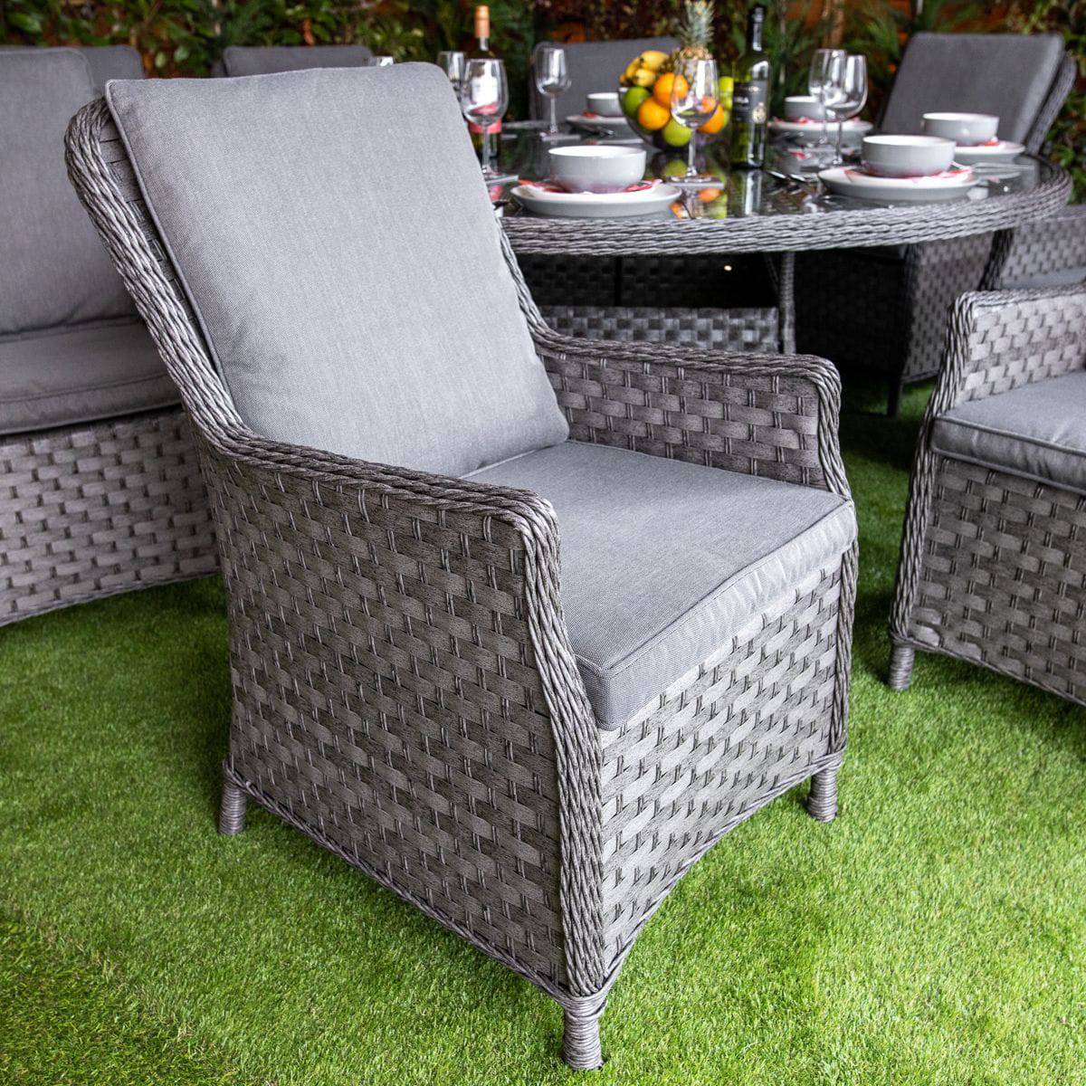 Serena Rattan Paris Round 8 Seat Dining Set