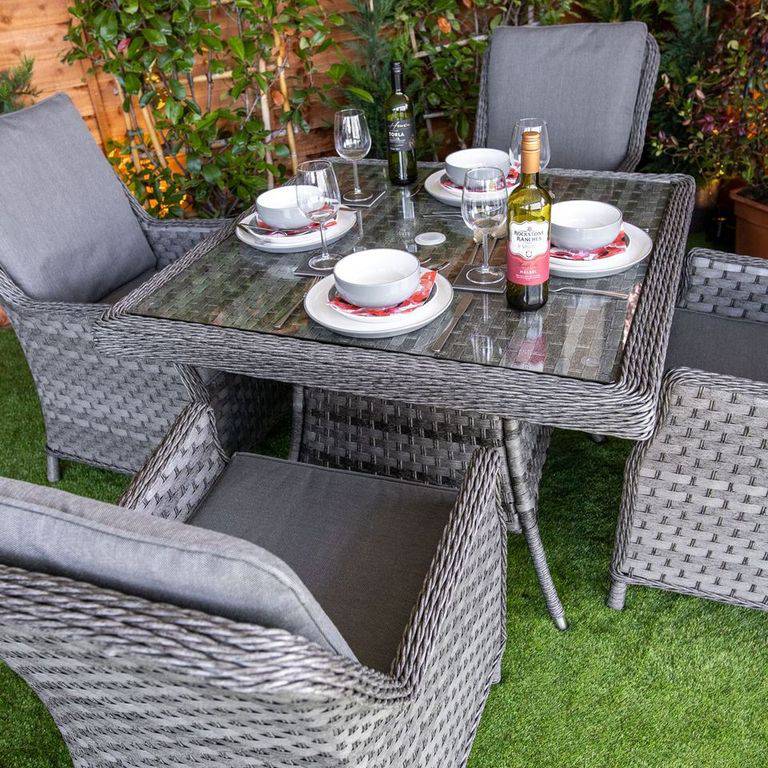 Serena Paris Square Rattan 4 Seater Dining Set