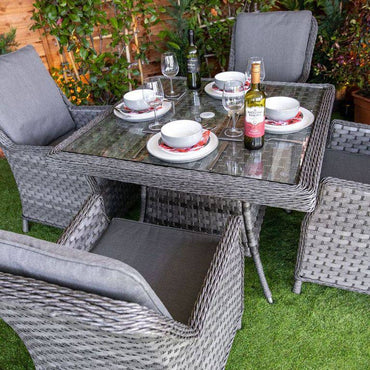 Serena Paris Square Rattan 4 Seater Dining Set