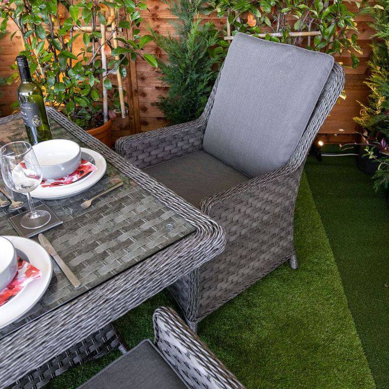 Serena Paris Square Rattan 4 Seater Dining Set