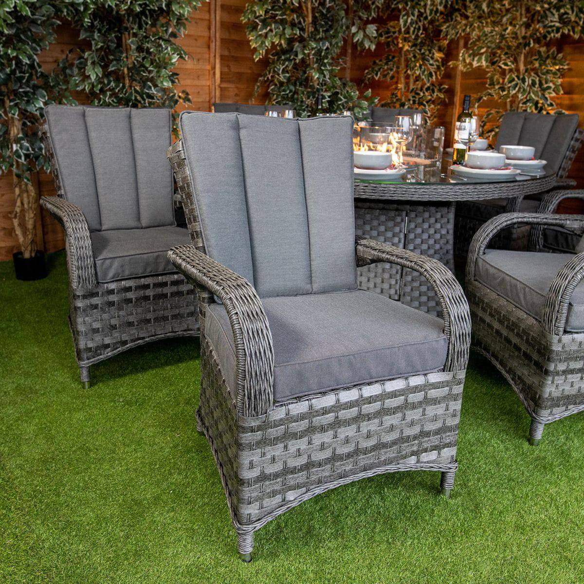 Serena Tokyo 8 Seater Outdoor Dining Set with Fire Pit