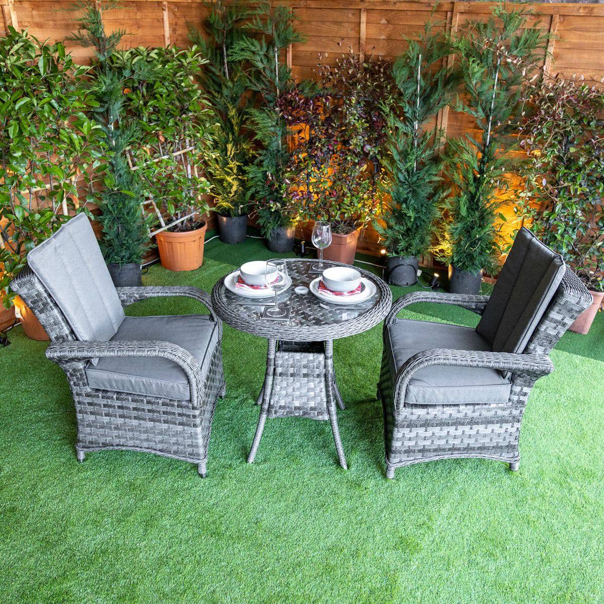 Serena Tokyo Bistro Round Rattan Dining Table Set