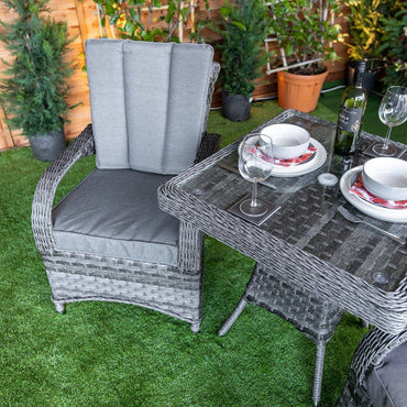 Serena Tokyo Bistro Square Rattan Dining Table with 2 Chairs