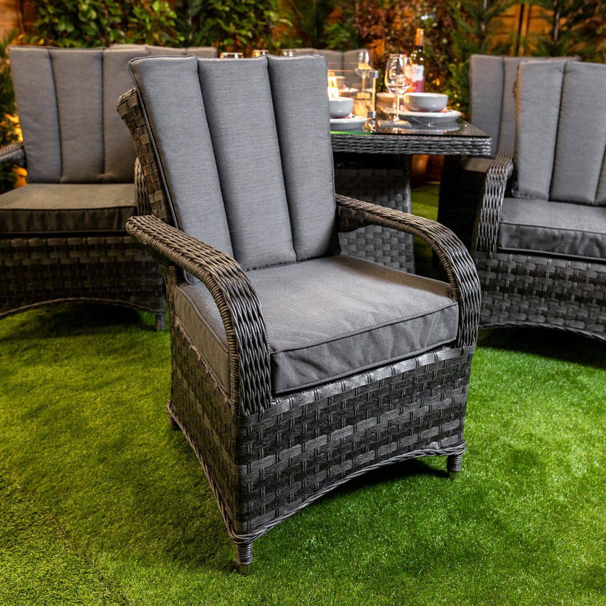 Serena Tokyo Rectangular 6 Seat Fire Pit Dining Set