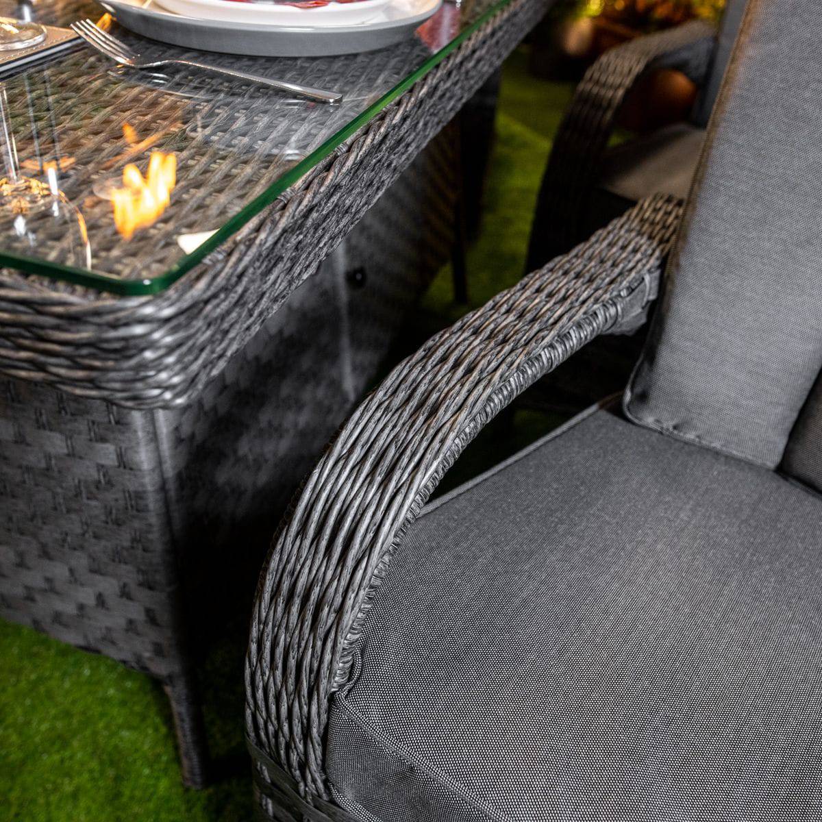 Serena Tokyo Rectangular 6 Seat Fire Pit Dining Set