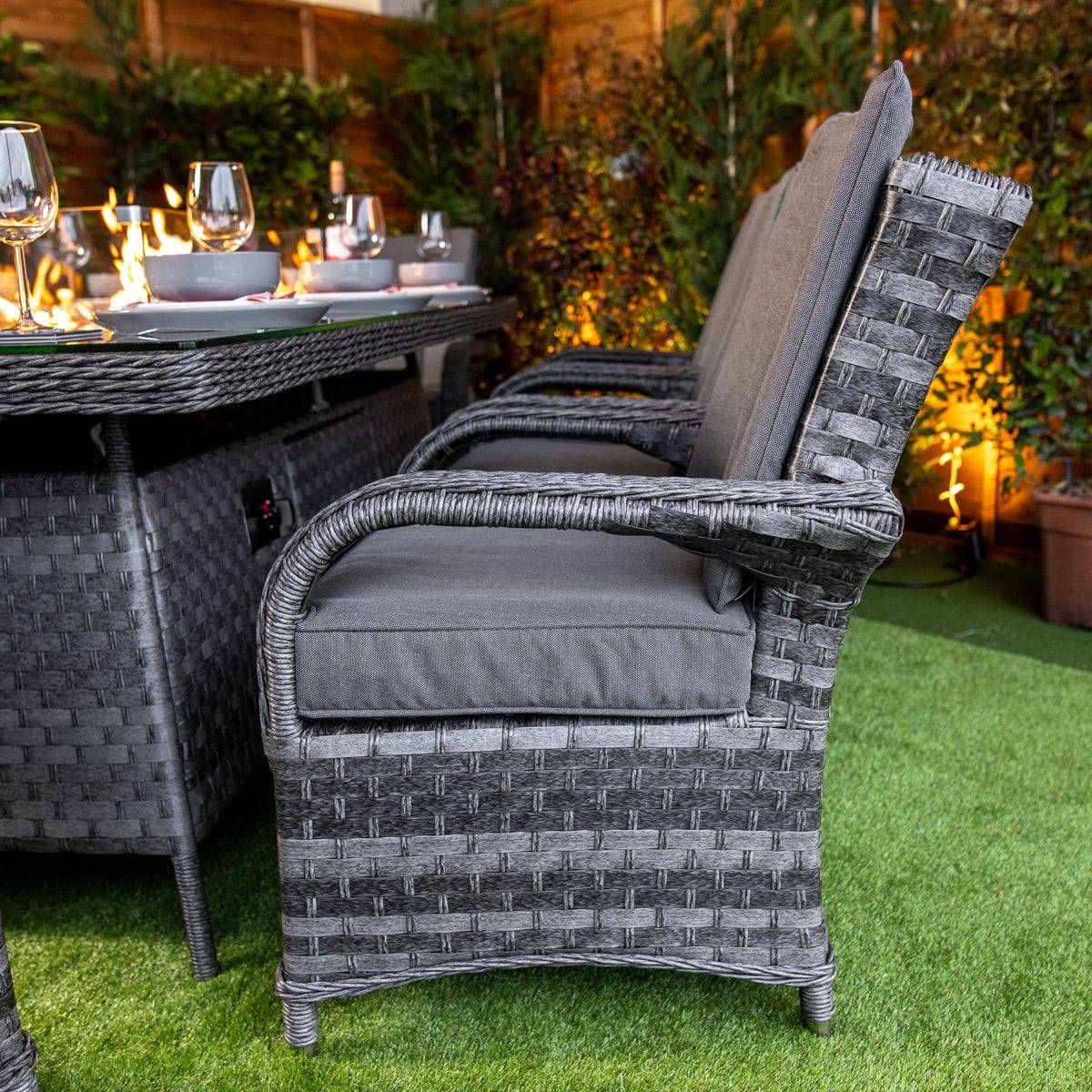 Serena Tokyo Rectangular 8 Seat Fire Pit Dining Set
