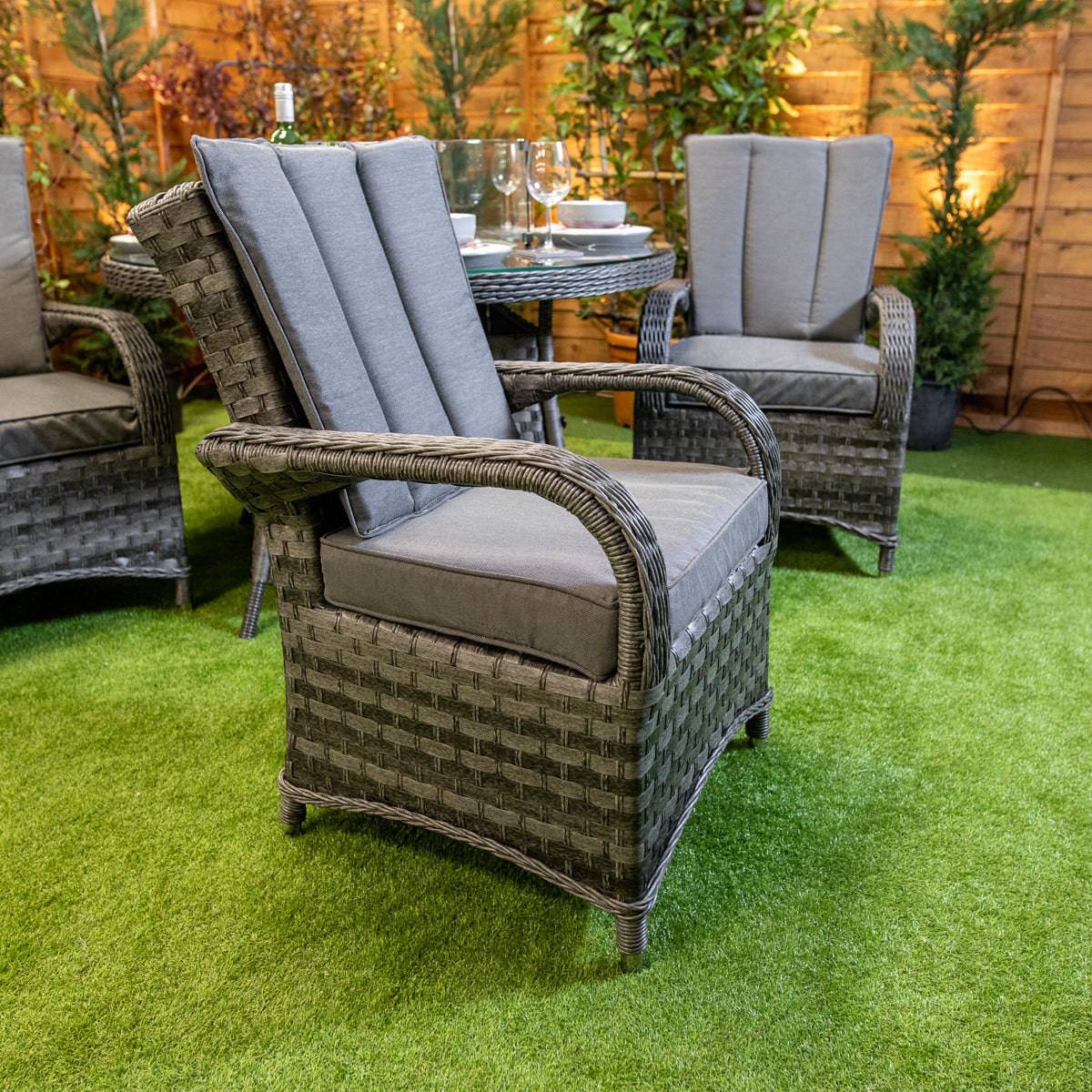 Serena Tokyo Round 4 Seater Rattan Garden Furniture with Fire Pit