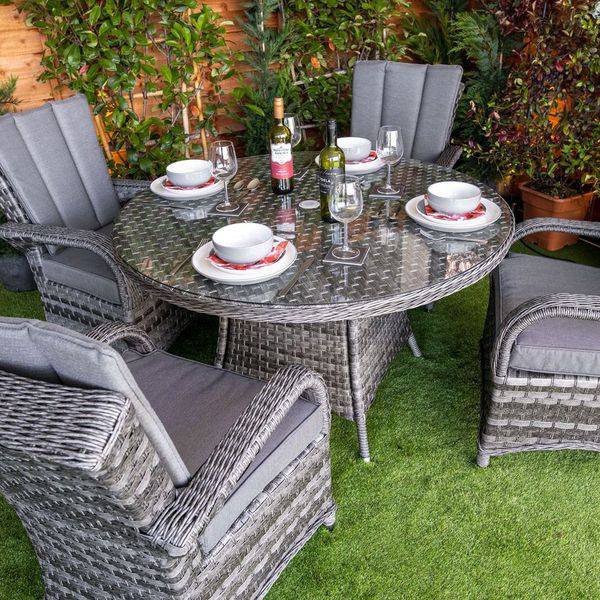 Serena Tokyo Round 4 Seater Rattan Garden Dining Set