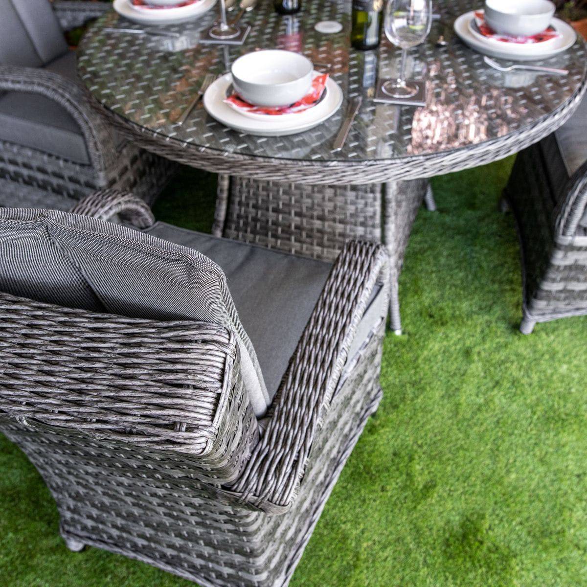Serena Tokyo Round 4 Seater Rattan Garden Dining Set