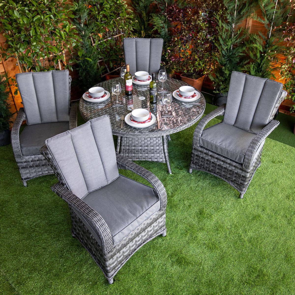Serena Tokyo Round 4 Seater Rattan Garden Dining Set