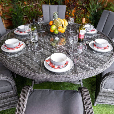Serena Rattan Tokyo Round 6 Seater Garden Dining Set