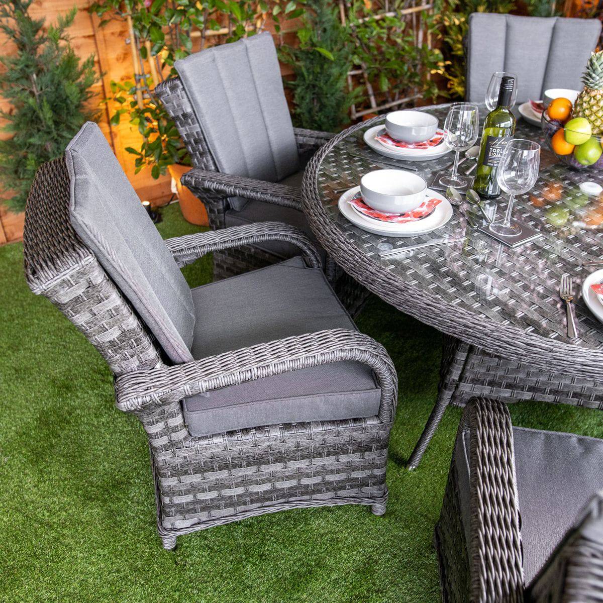 Serena Rattan Tokyo Round 6 Seater Garden Dining Set