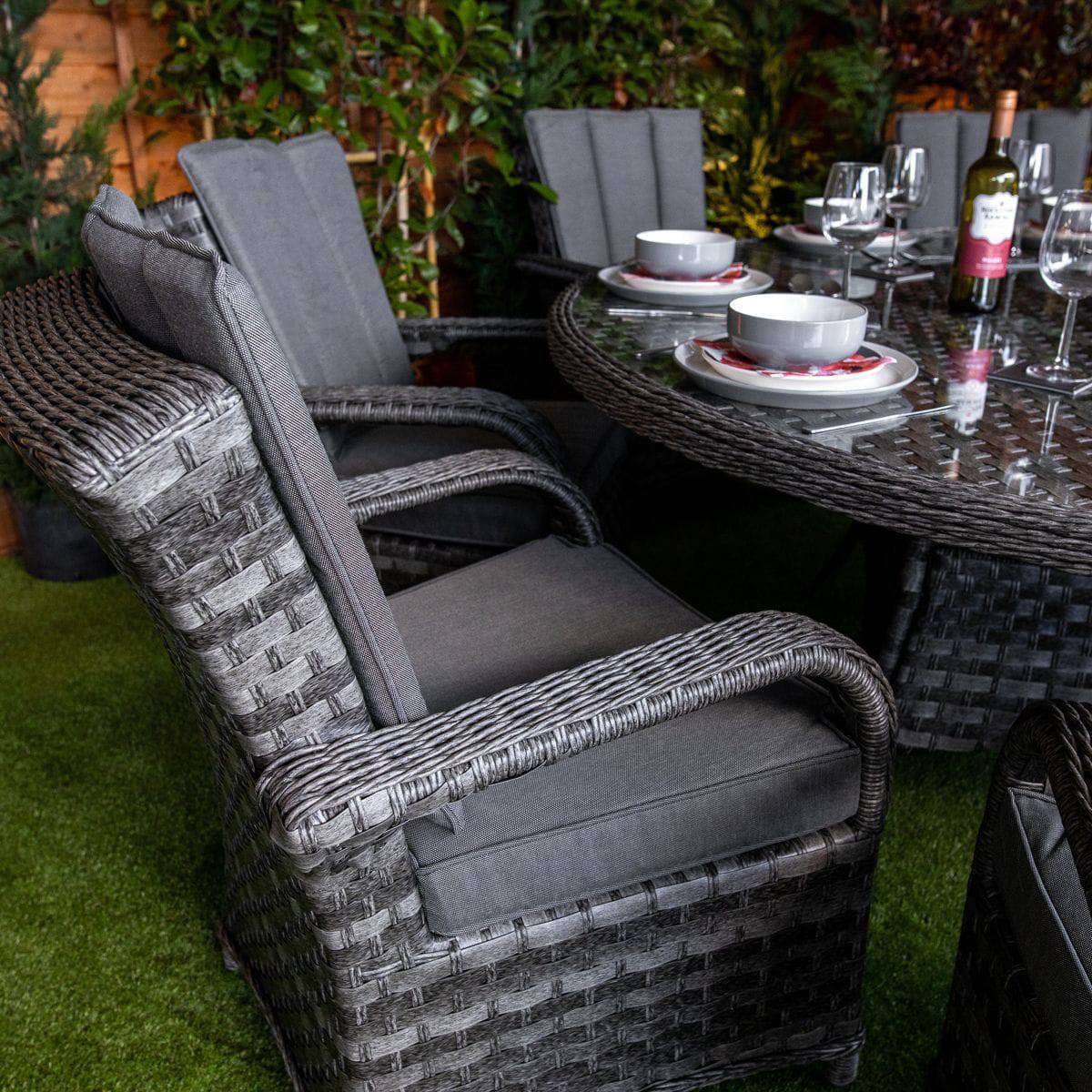 Serena Rattan Tokyo Round 8 Seat Dining Set