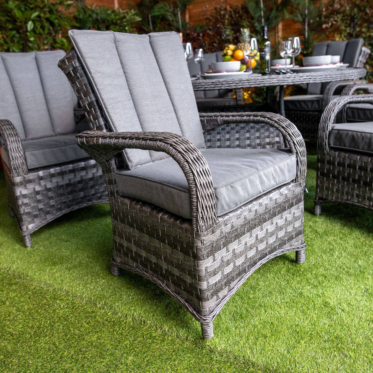 Serena Rattan Tokyo Round 8 Seat Dining Set