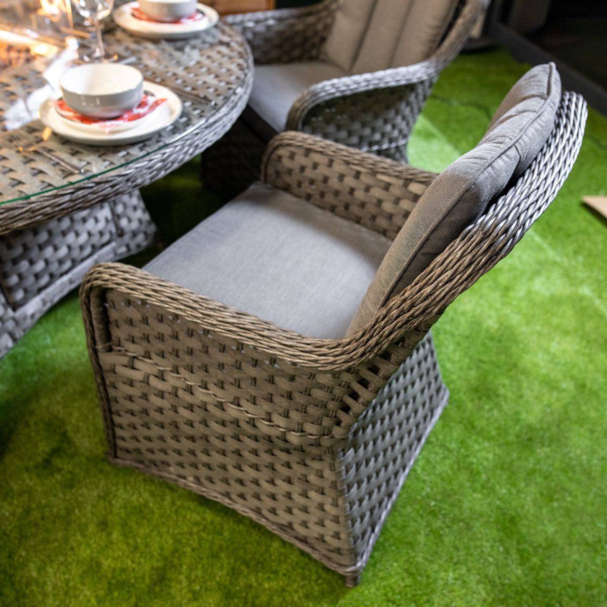 Serena Vienna 6 Seater Round Fire Pit Dining Set