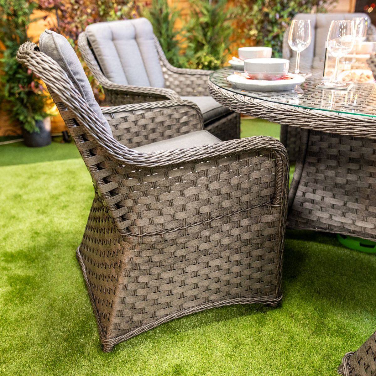 Serena Vienna Round 6 Seater Outdoor Furniture with Fire Pit