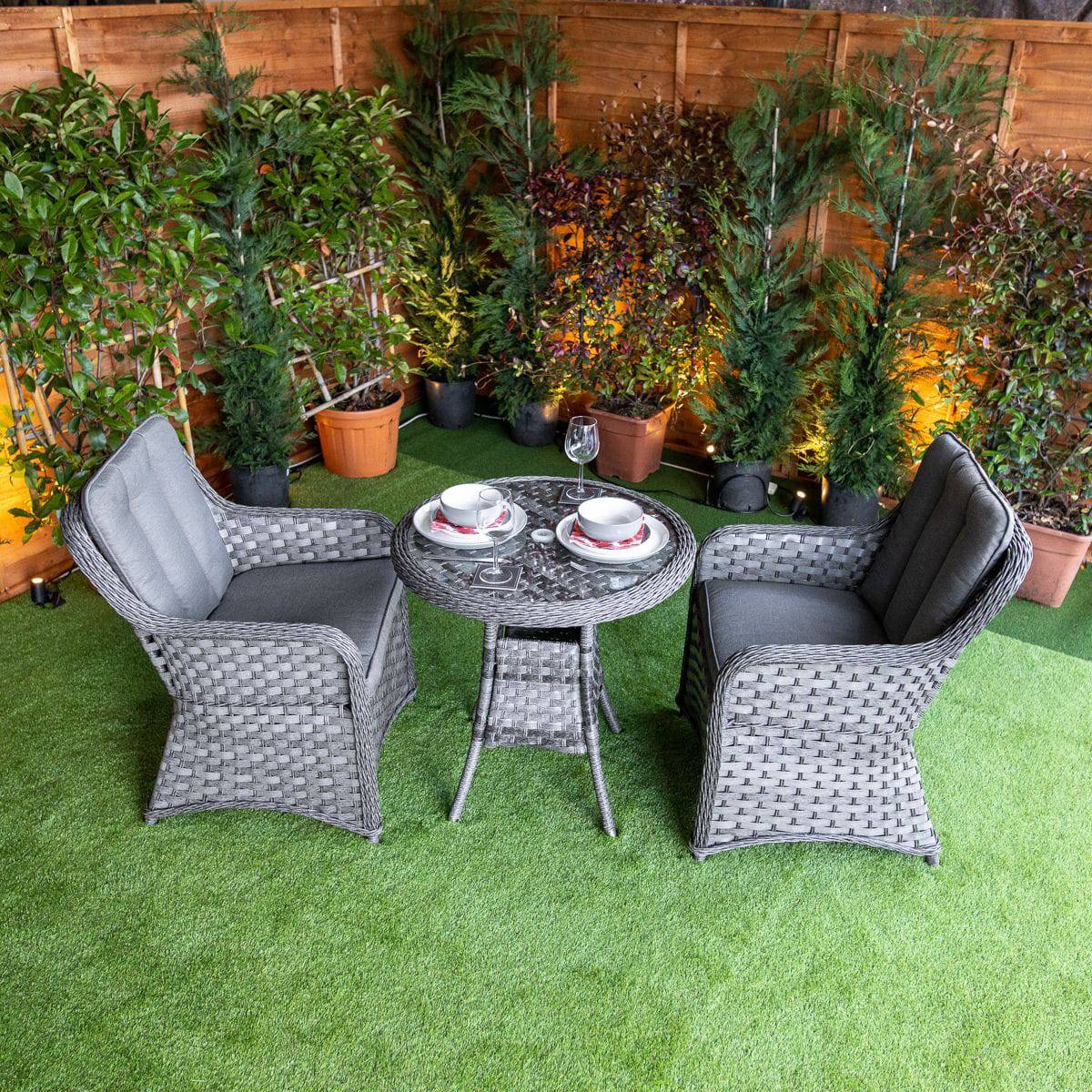 Serena Vienna Bistro Round Rattan Dining Table Set