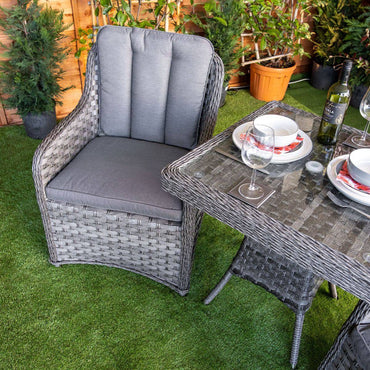 Serena Vienna Bistro Square Rattan Dining Table with 2 Chairs