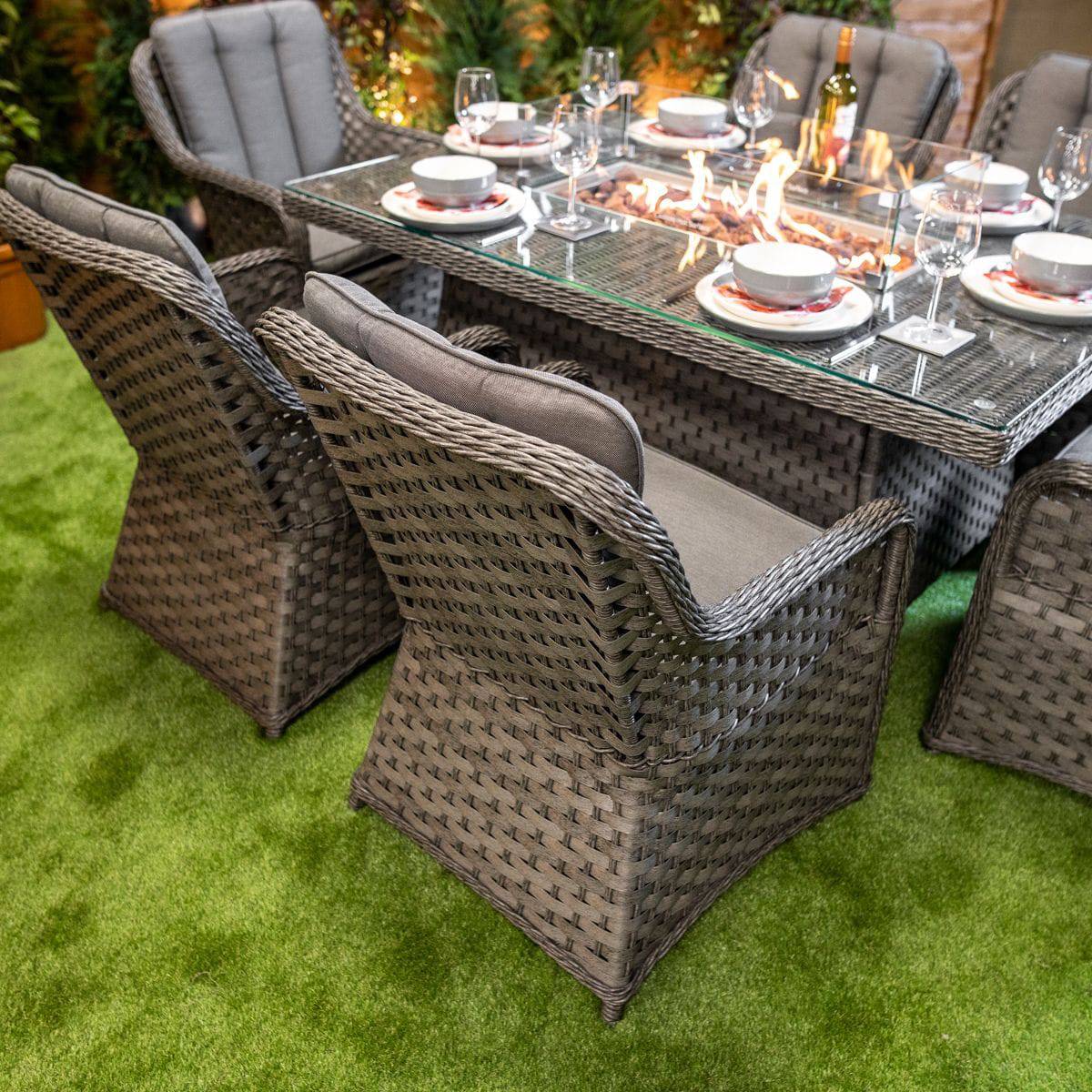 Serena Vienna Rectangular 6 Seater Fire Pit Table