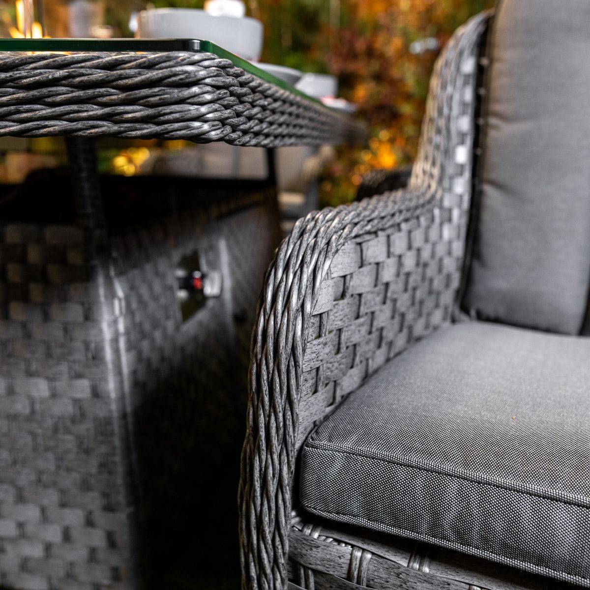 Serena Vienna Rectangular 6 Seater Dinning Set with Fire Pit