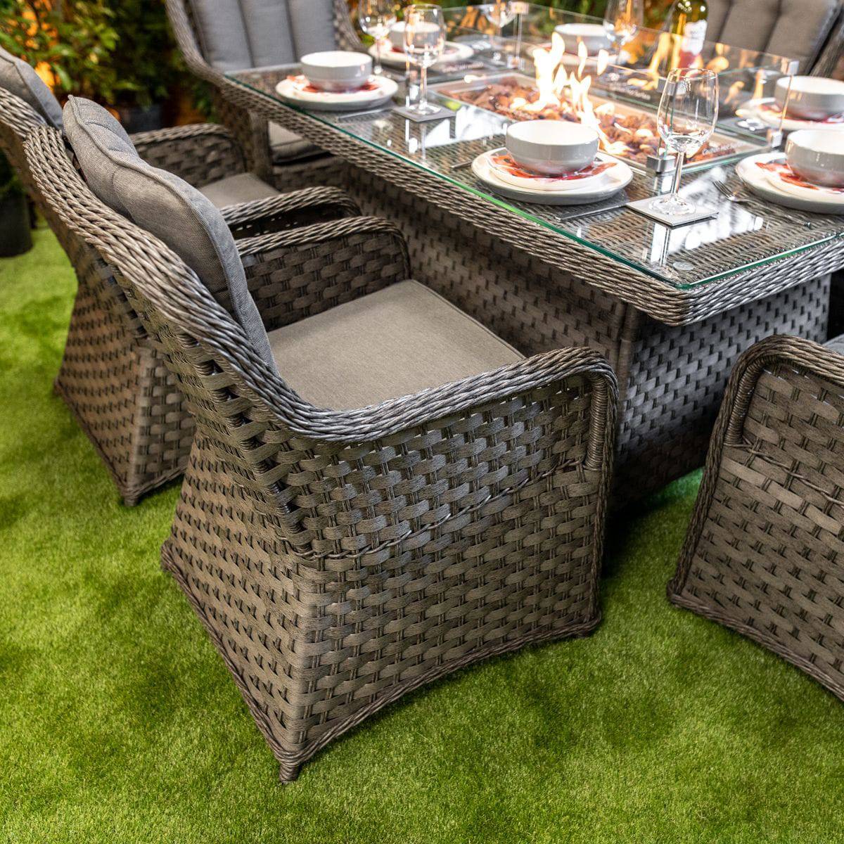 Serena Vienna Rectangular 6 Seater Fire Pit Dining Set