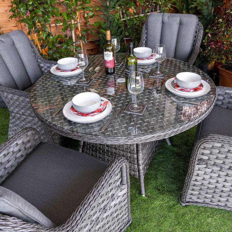 Serena Vienna Round 4 Seater Rattan Dining Set