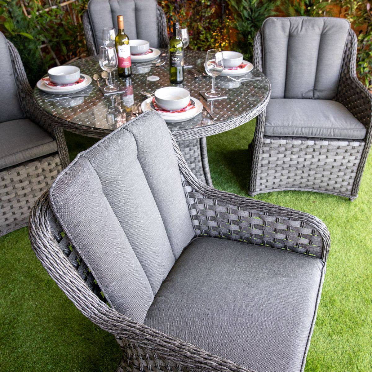 Serena Vienna Round 4 Seater Rattan Dining Set