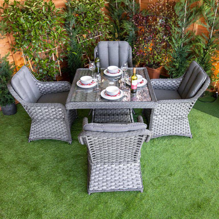Serena Rattan Vienna Square 4 Seater Garden Dining Set