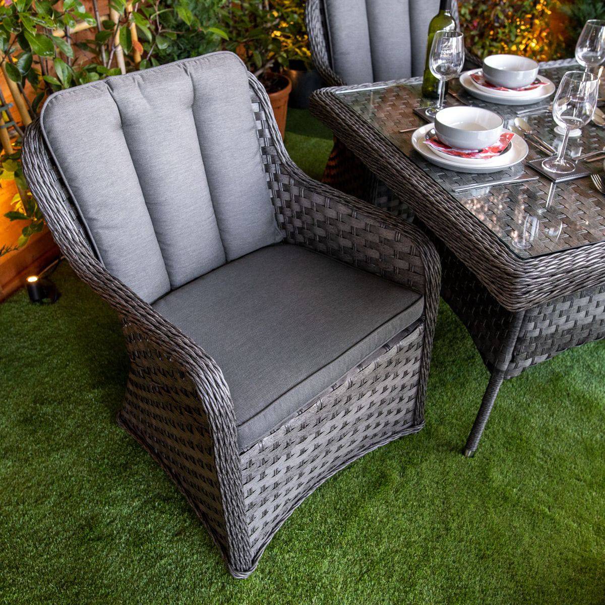 Serena Rattan Vienna Square 4 Seater Garden Dining Set