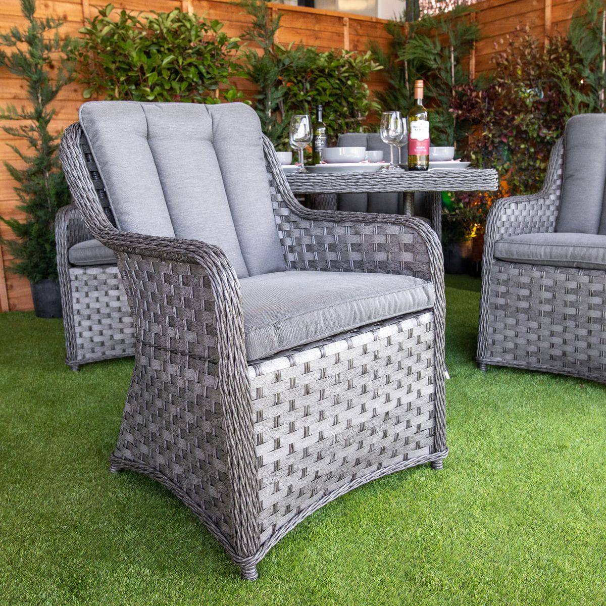 Serena Rattan Vienna Square 4 Seater Garden Dining Set