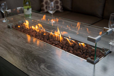 Soho aluminium corner fire pit dining set