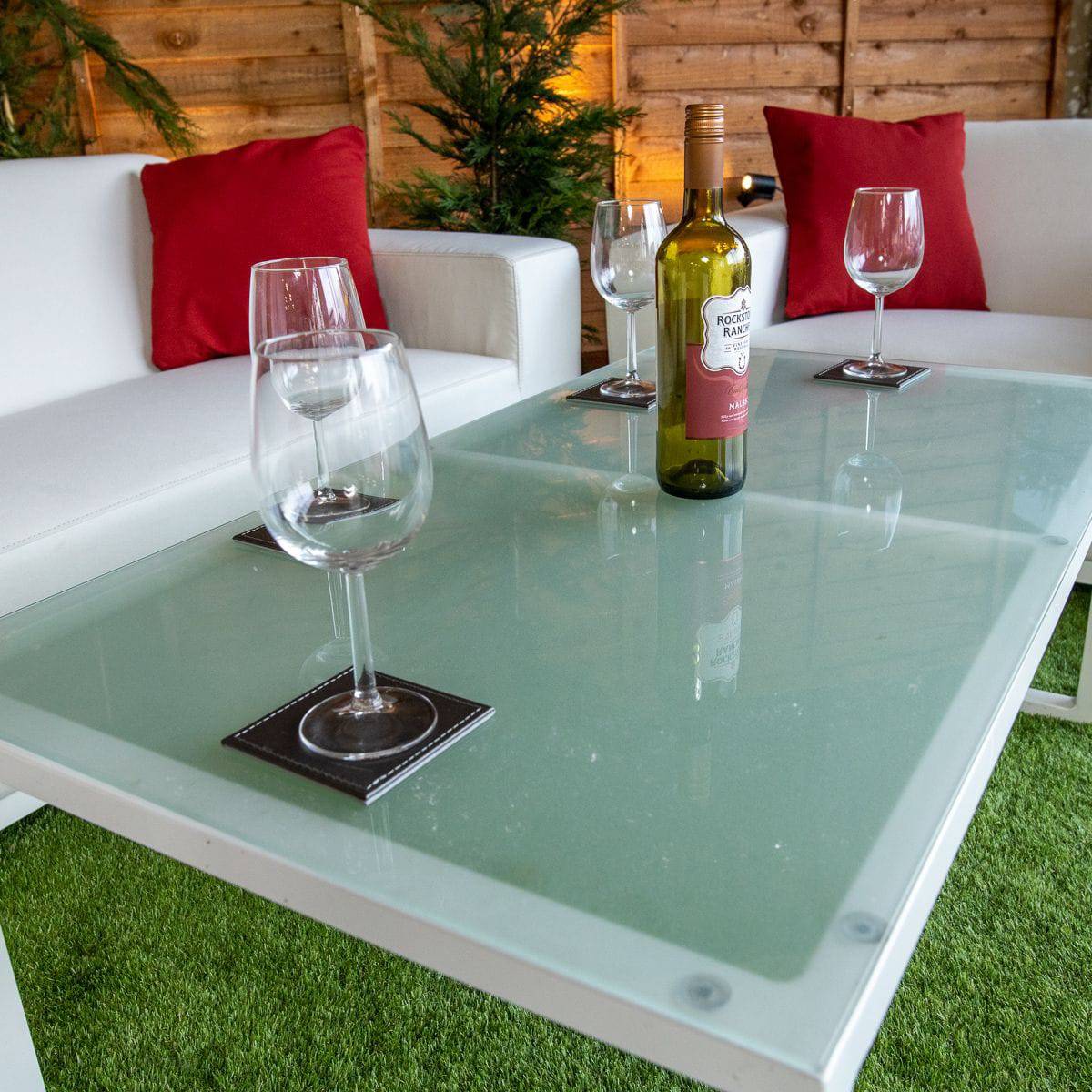 Sunbrella Bali 4 Piece Coffee Table Set - White