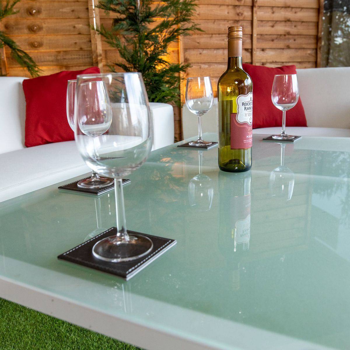 Sunbrella Bali 4 Piece Coffee Table Set - White
